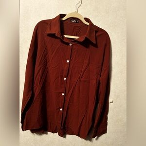 EUC Izuria 3XL chestnut button down blouse